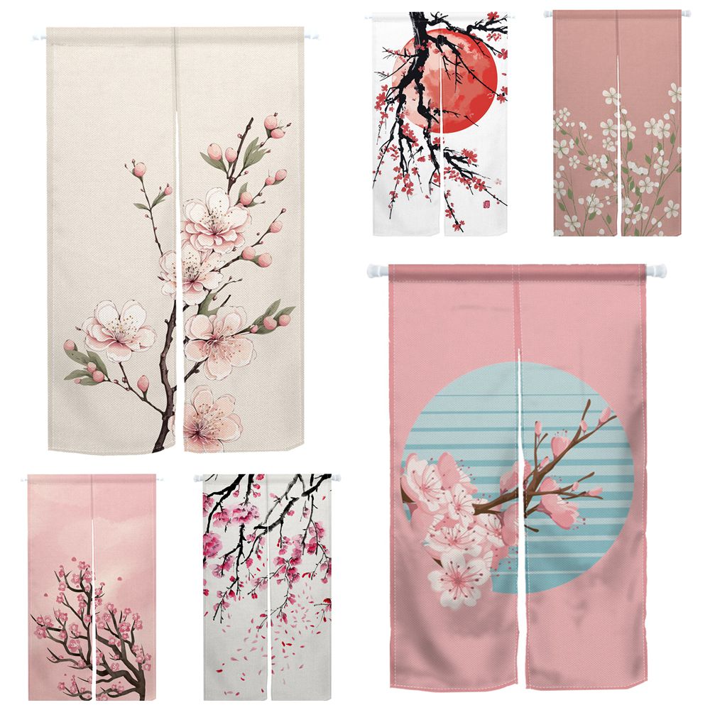 Cherry Blossom Door Curtain Ja - Noren Curtain Doorway ulasan dan harga
