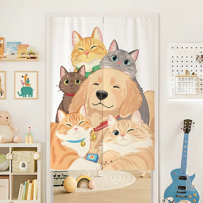 VIKAMA Couple Cats Noren Door  - Noren Curtain Doorway ulasan dan harga