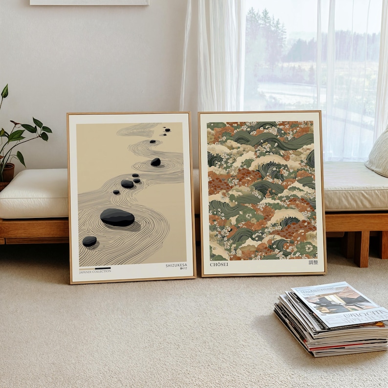 2pcs Japandi Zen Canvas Wall A - Japanese Lifestyle ulasan dan harga